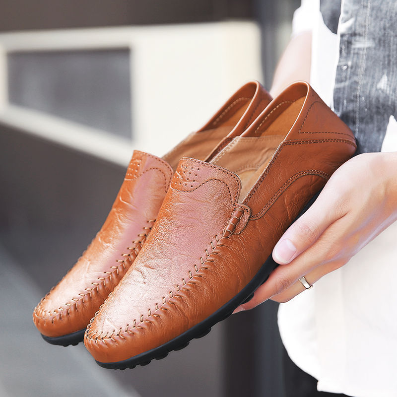 Men's British Casual PU Leather Shoes With Soft Bottom