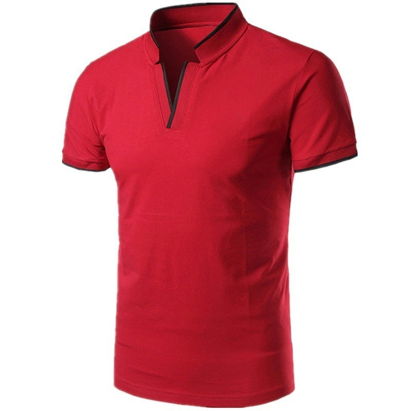 Men's Fashion Casual Stand Collar Polo Short Sleeve