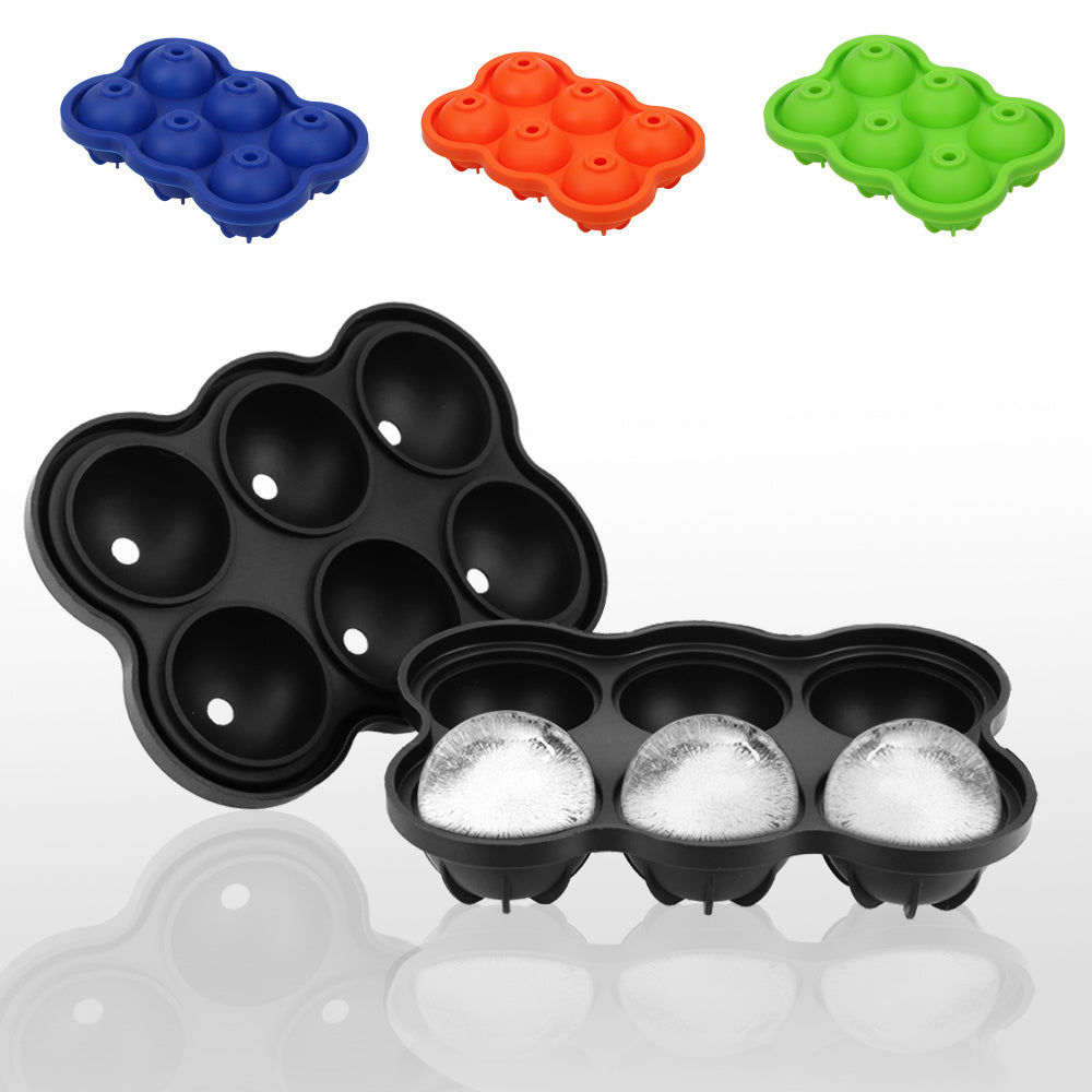 Large Ice Cube Maker – 6-Cell Silicone Ice Ball Tray for Whiskey, Cocktails & More