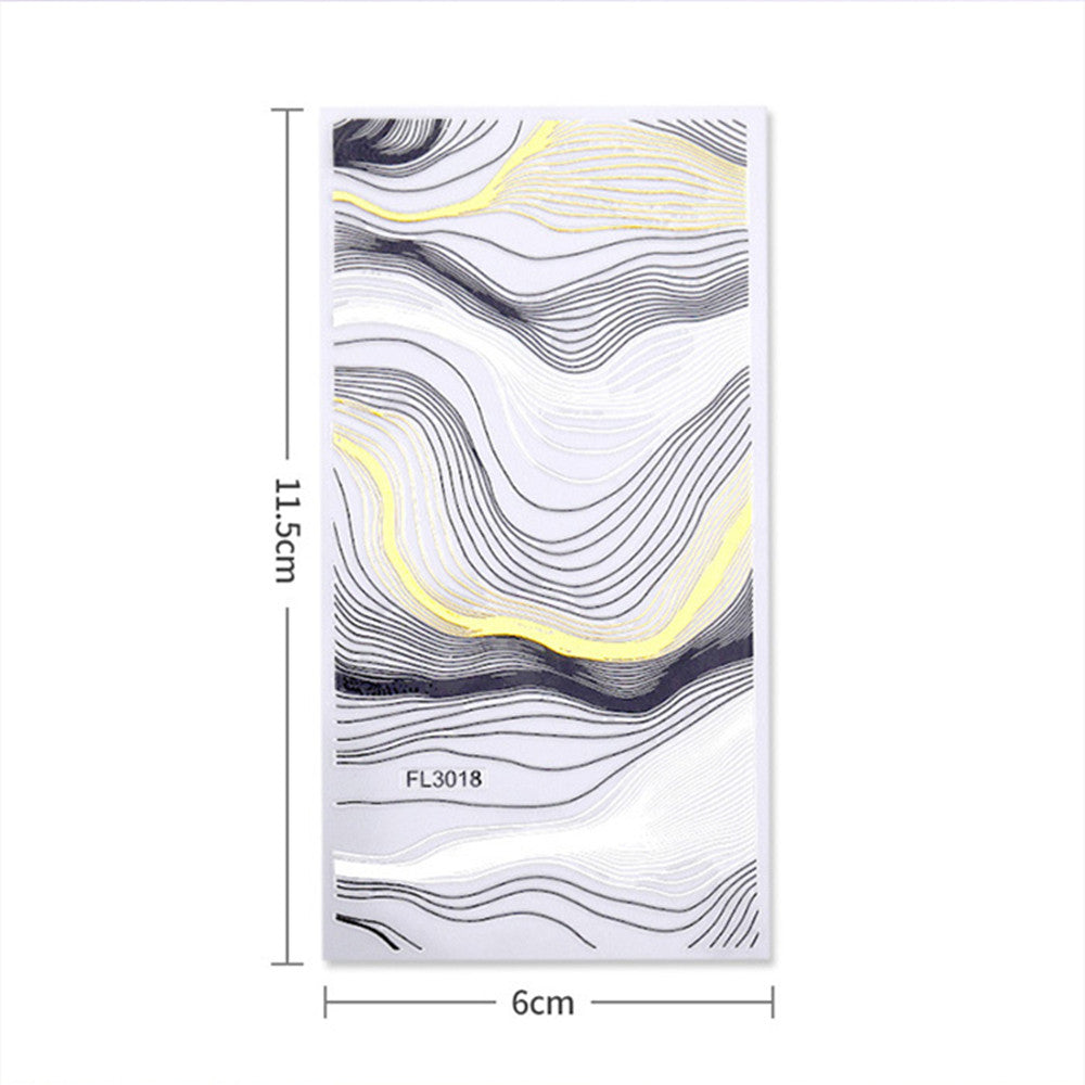 Nail Art 3d Hot Stamping Line Sticker Stripe Wave Adhesive Sticker