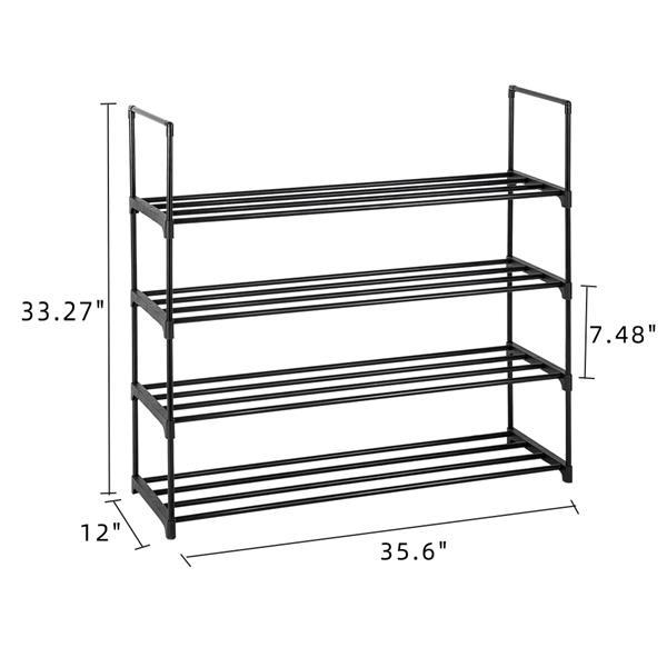 13 Tubes One Out  Four Styles 8-layer Shoe Rack Black
