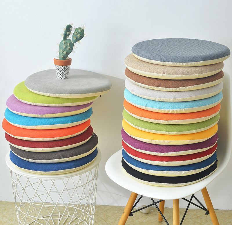 Round Linen Memory Foam Slow Rebound Seat Cushion