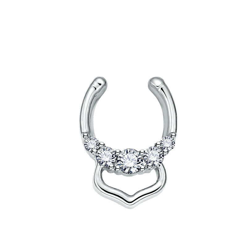 Rose Gold And Diamond Nose Nails Non Perforated Nose Nails