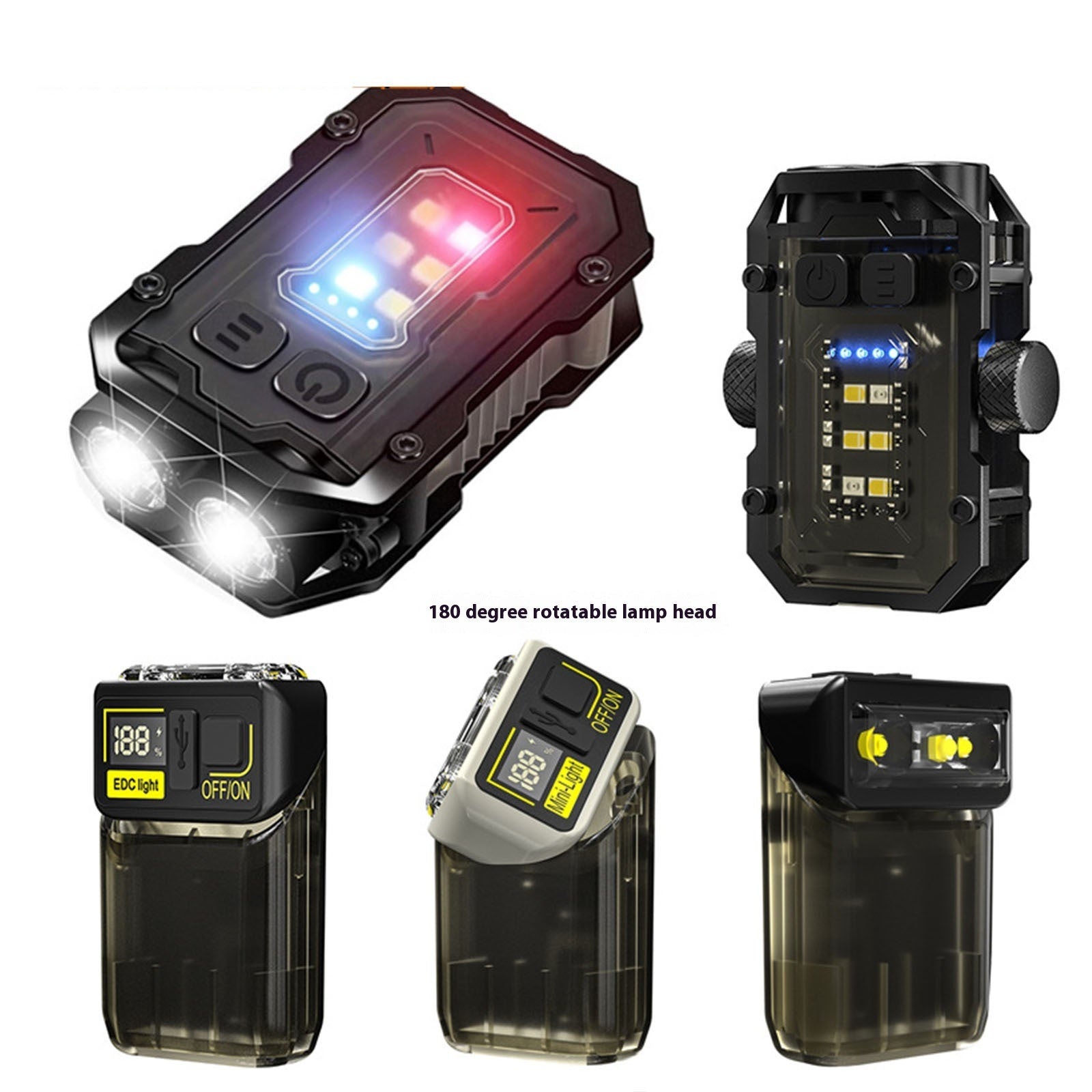 Keychain Light Type-C Charging Outdoor Highlight Lock And Load Spray Dual Light Source Strong Light Mini Flashlight