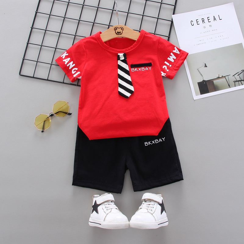 Two-Piece Baby Short Sleeve T-Shirt Set – Casual Summer Outfit