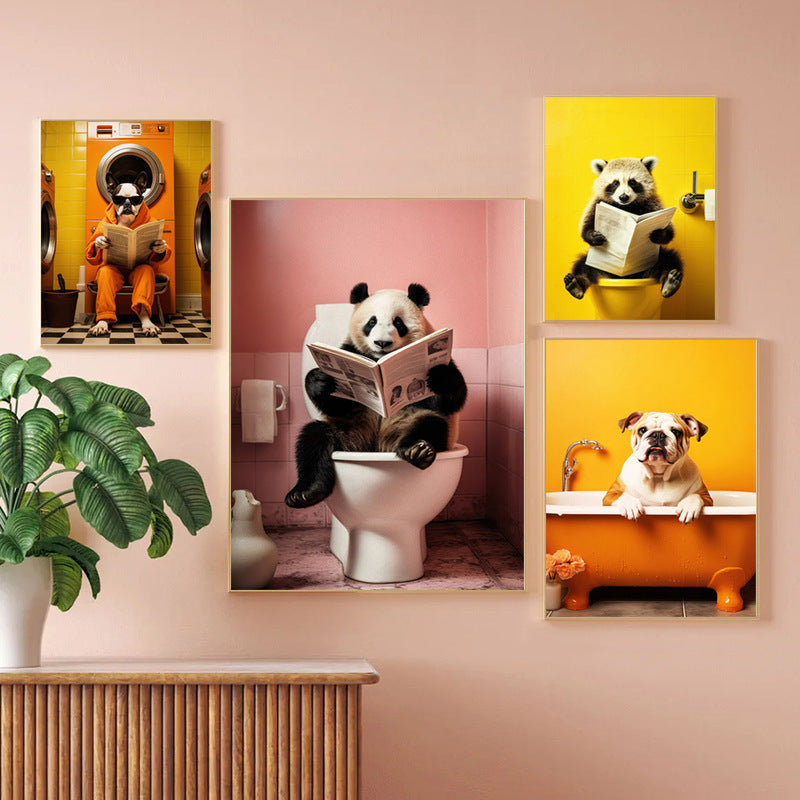 Animal Wall Art – Decorative HD Airbrush Canvas Painting for Home Decoration