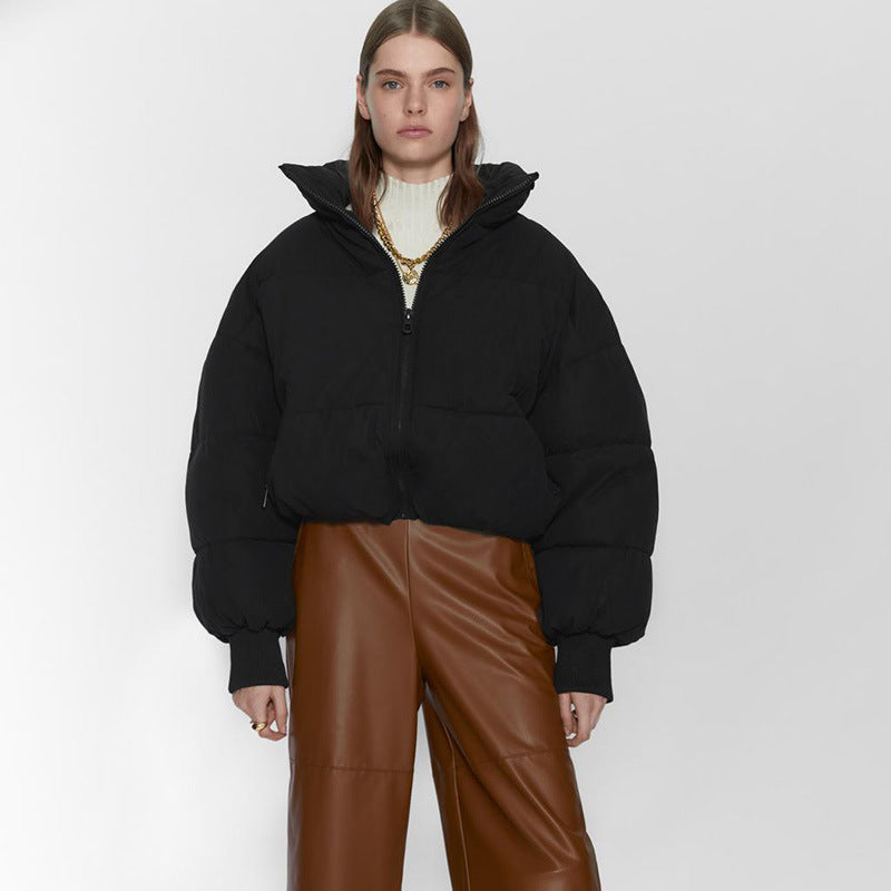 Women's Slim Cotton Puffer Jacket With Down Fill Insulated