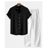 Black top White pants