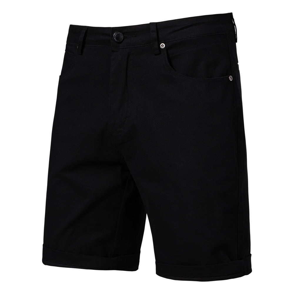 Straight Slim Cropped Pants Plus Size Solid Color Men's Clothing