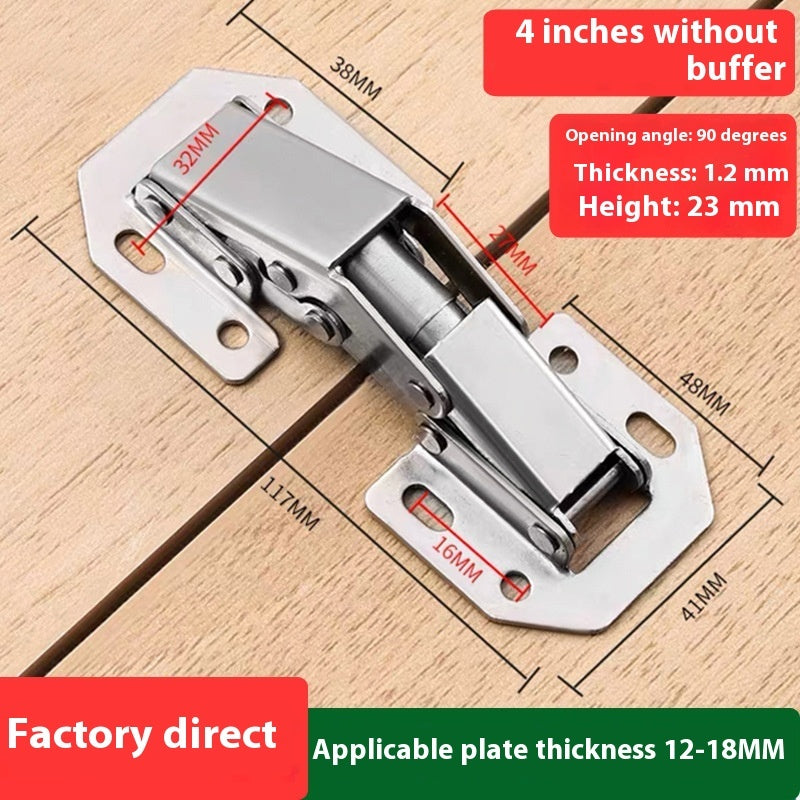 Slotting-free Stainless Steel Thickened Frog Hinge Mute Home Universal Cabinet Door Spring Buffer