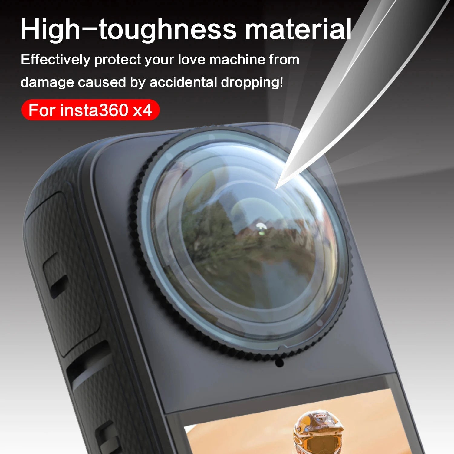 Applicable To Insta360 X4 Panoramic Sports Camera Lens Protective Glasses Rotating Glass Plastic Accessories