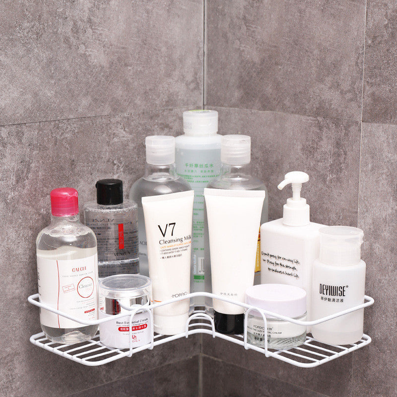 Wrought Iron Corner Bathroom Shelf – Shower & Kitchen Storage Rack Holder