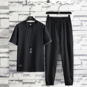 Men's Short Sleeved T-shirt Two-piece Set