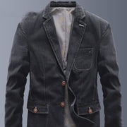 Unisex Retro Denim Inspired Cotton Jacket Suit Casual
