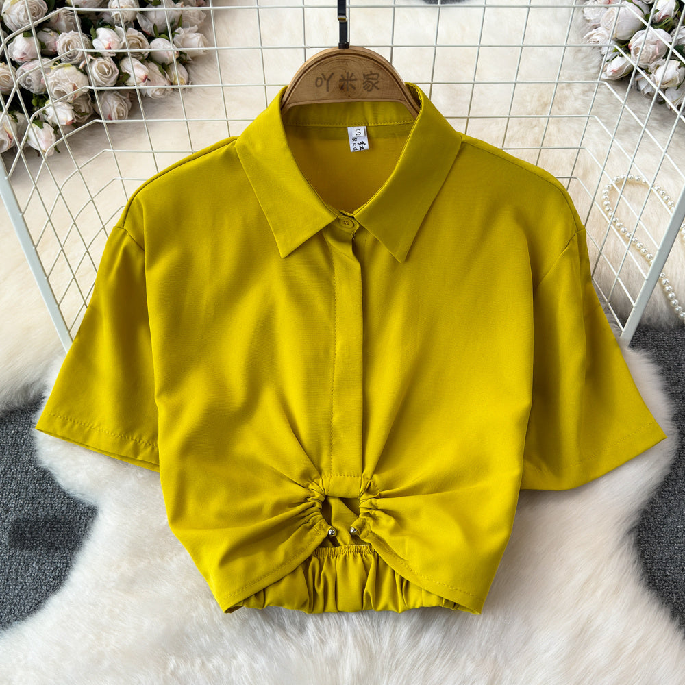 Women's Slim Spandex Blouse Short Sleeve Colors