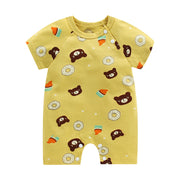 New Summer Baby One-Piece Romper – Cotton Short Sleeve Crawling Clothes for Newborns and Infants
