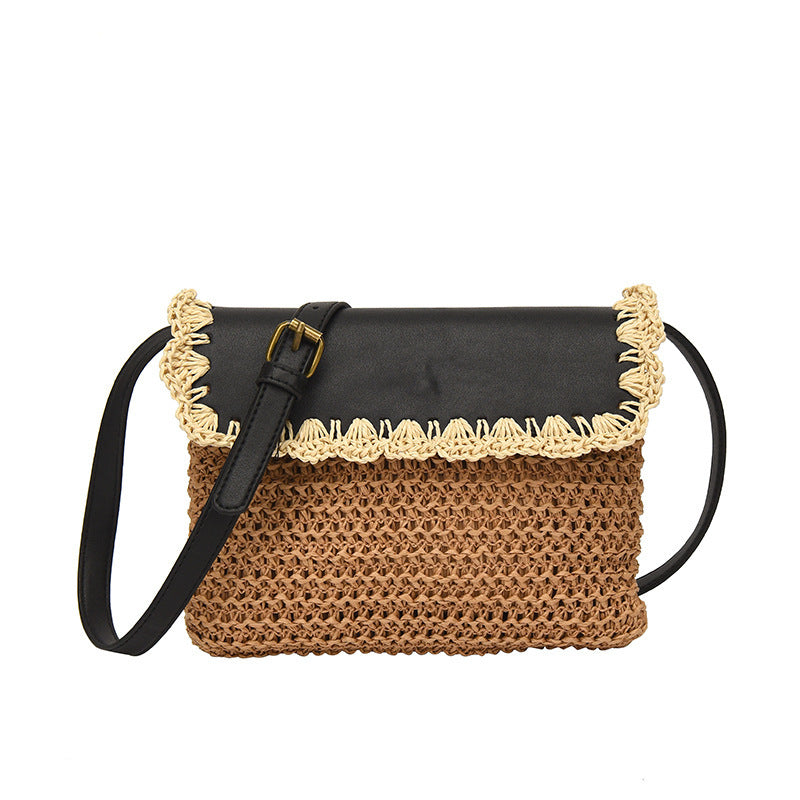 Women’s Straw Mori Style Western All-Matching Beach Crossbody Bag