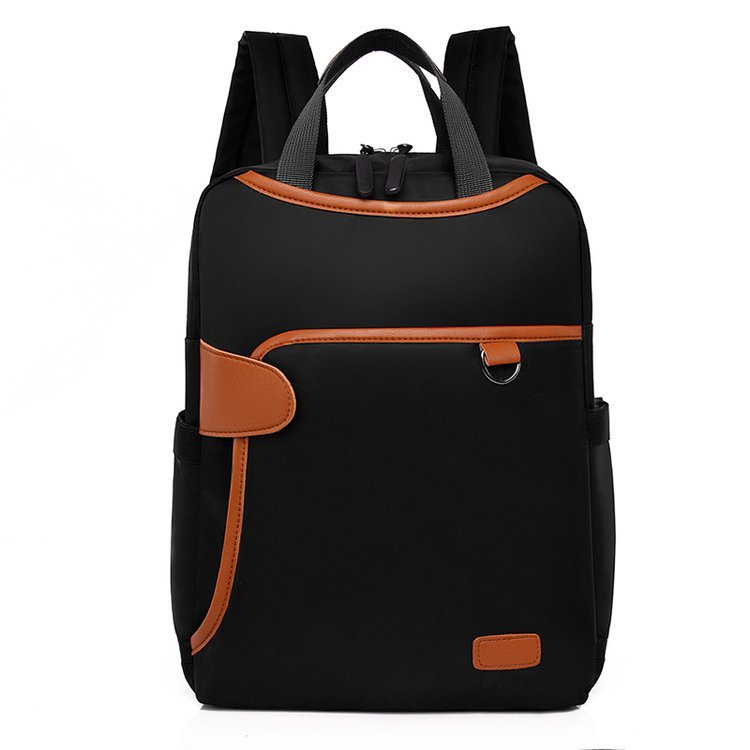 Womens Oxford Fabric Backpack Slim Solid Color Lightweight