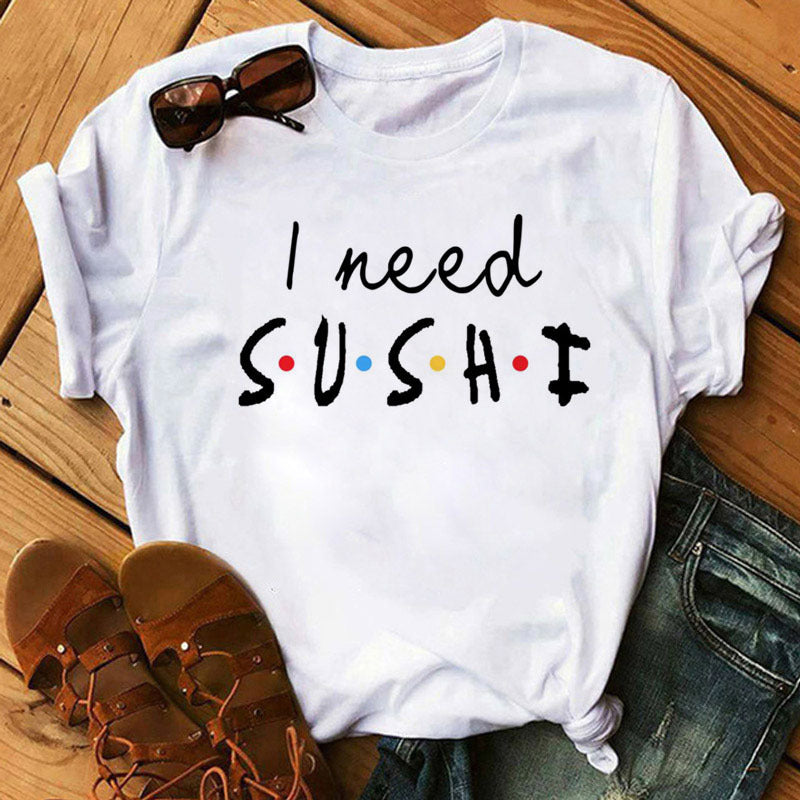 Women's Milk Silk Sushi Hug Short Sleeve Tee Gray