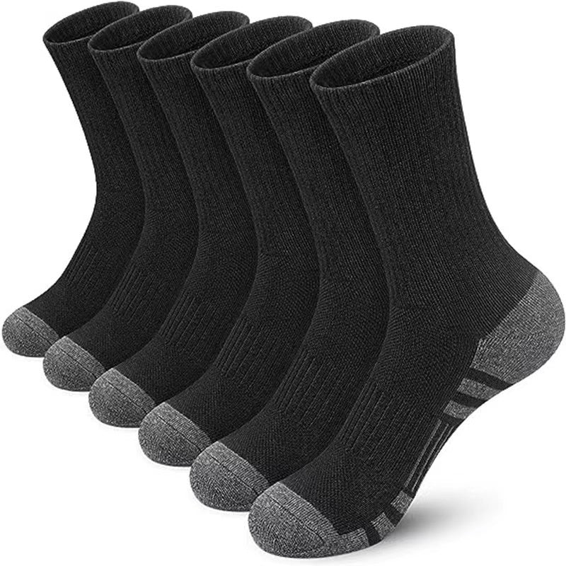 Unisex Quick-Dry Mid-Calf Socks – 10 Pairs Solid & Plaid Designs