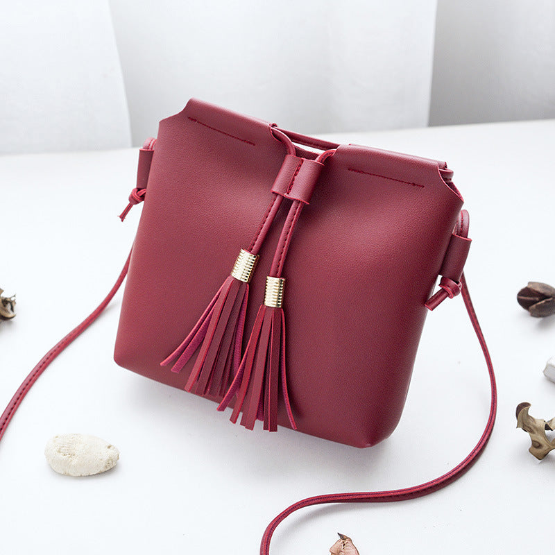 Women’s Tassel Mini Messenger Bag – Mobile Phone & Coin Purse