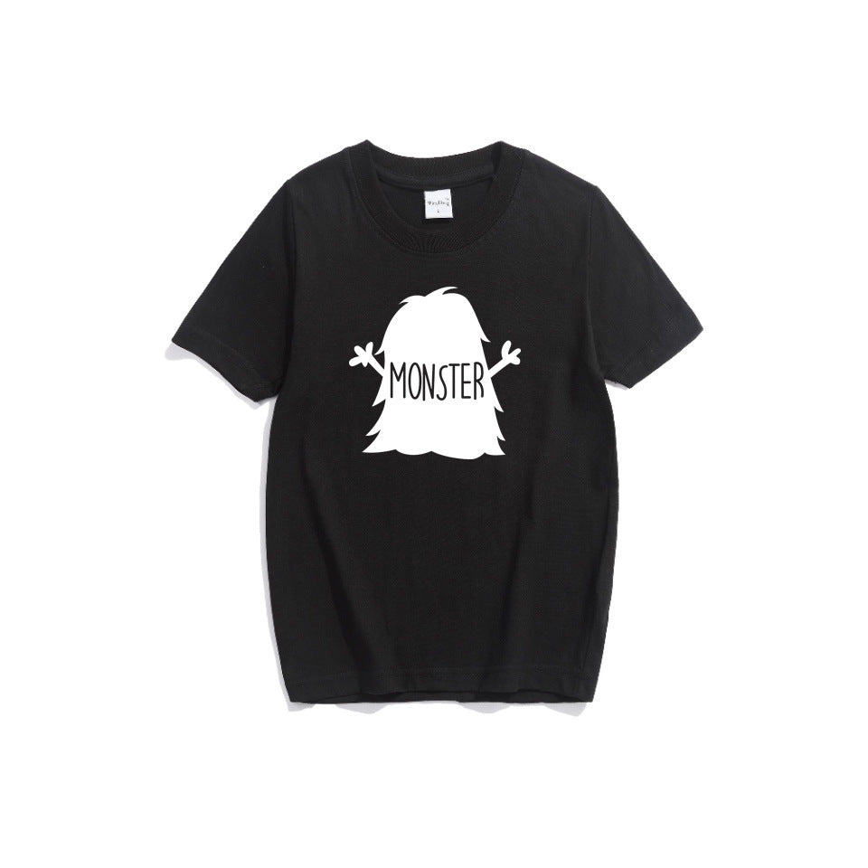 Parent-child T-shirt Crew Neck Top Khmer Short Sleeve