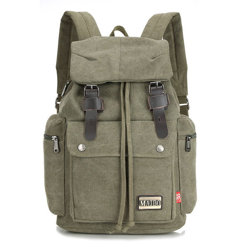 Unisex Canvas Bucket Backpack Large Capacity Travel Bag