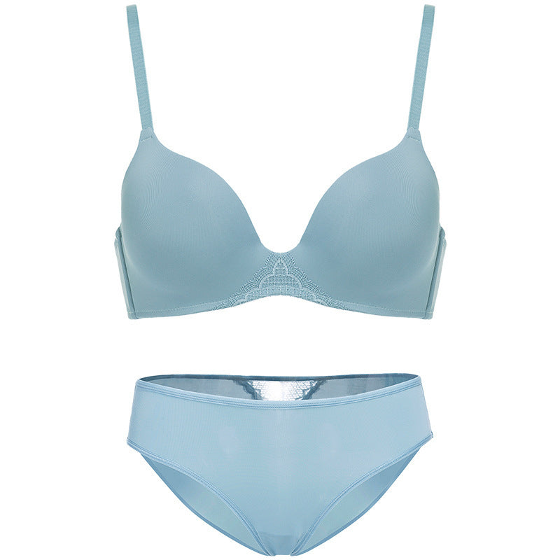 Women’s Seamless Satin ‘Ice Silk’ Underwear Set – Glossy Finish