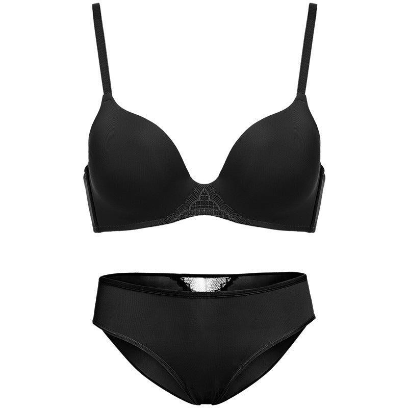 Women’s Seamless Satin ‘Ice Silk’ Underwear Set – Glossy Finish