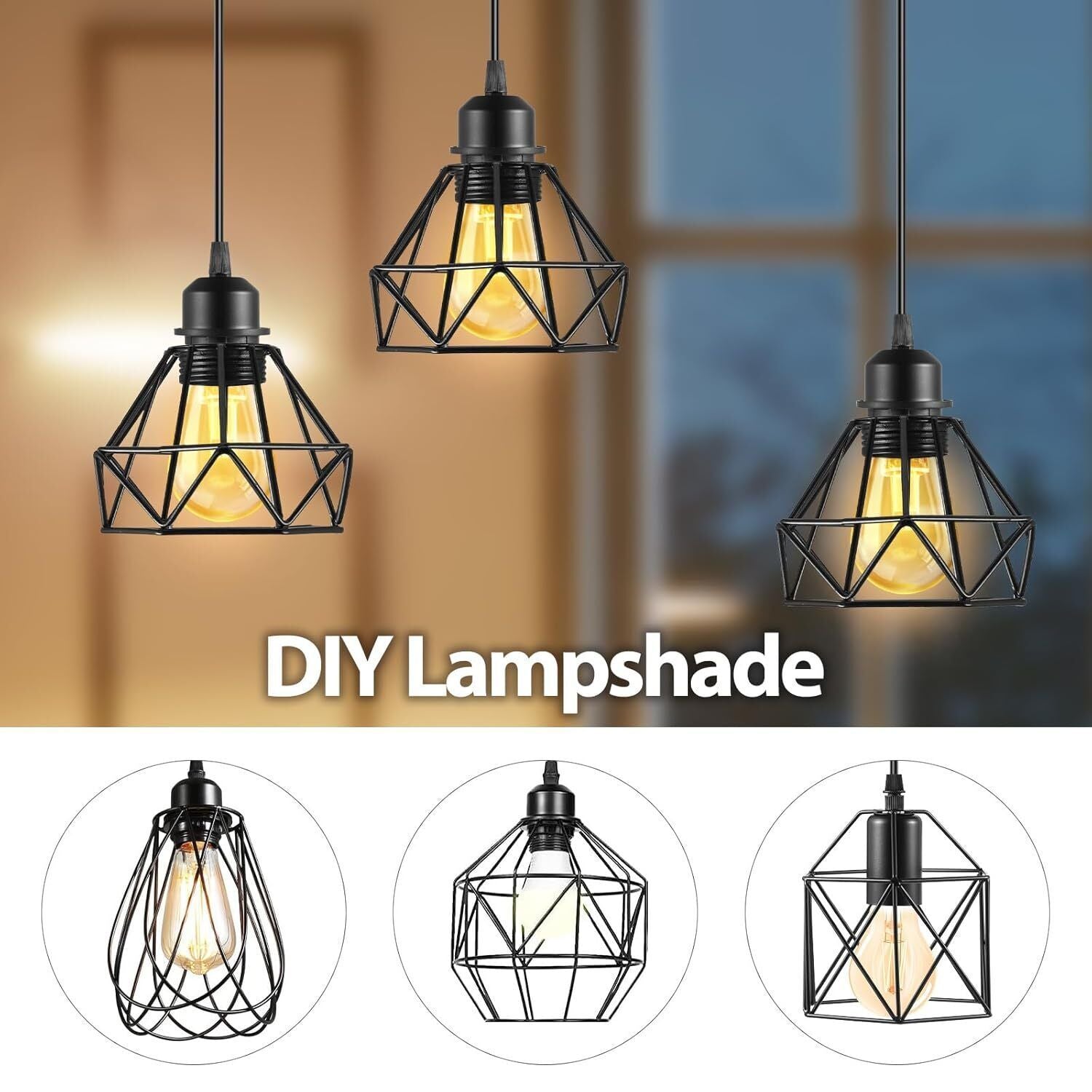 Light Pendant Fitting Ceiling Rose E27 Suspension Set Black Light Base UK