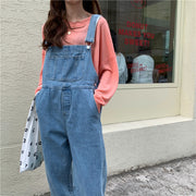 Women's Fashion Denim Suspender Pants – Casual Loose Overalls Jumpsuit