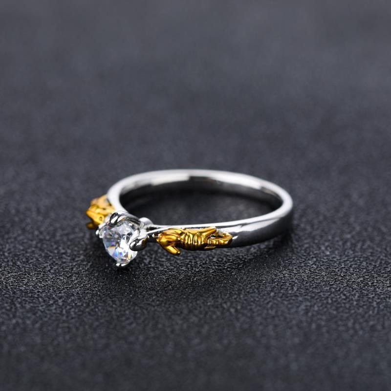 Crystal Crown Copper Ring Unisex Cosplay Jewelry Accessory