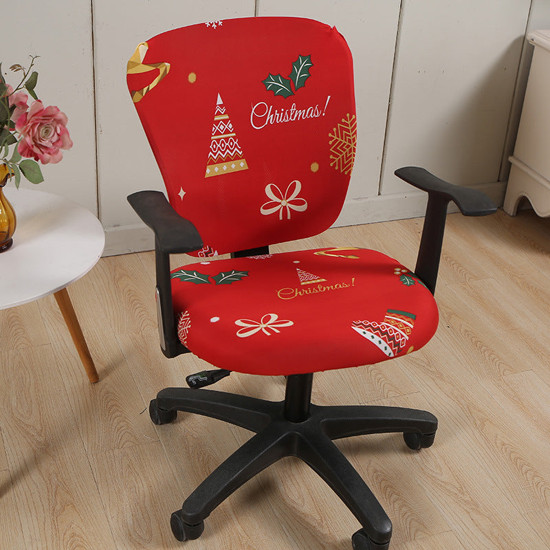 Modern Striped Polyester Split Universal Office Swivel Chair Cover