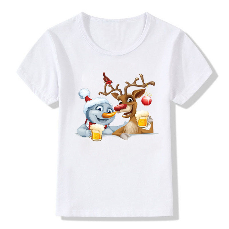 Unisex Cotton Crew Neck Christmas Tee Regular Fit Kids