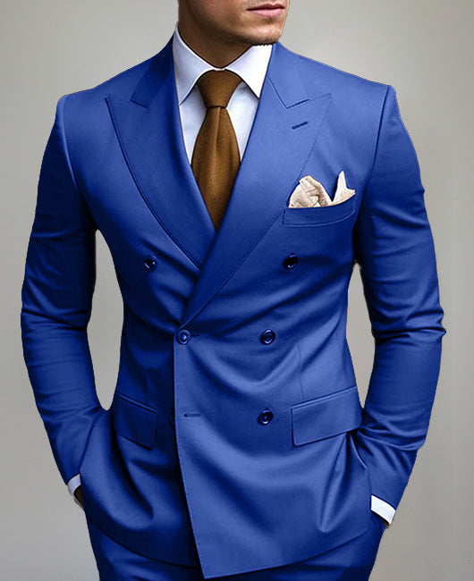 New Men's Printed Posterior Median Split Suit Jacket