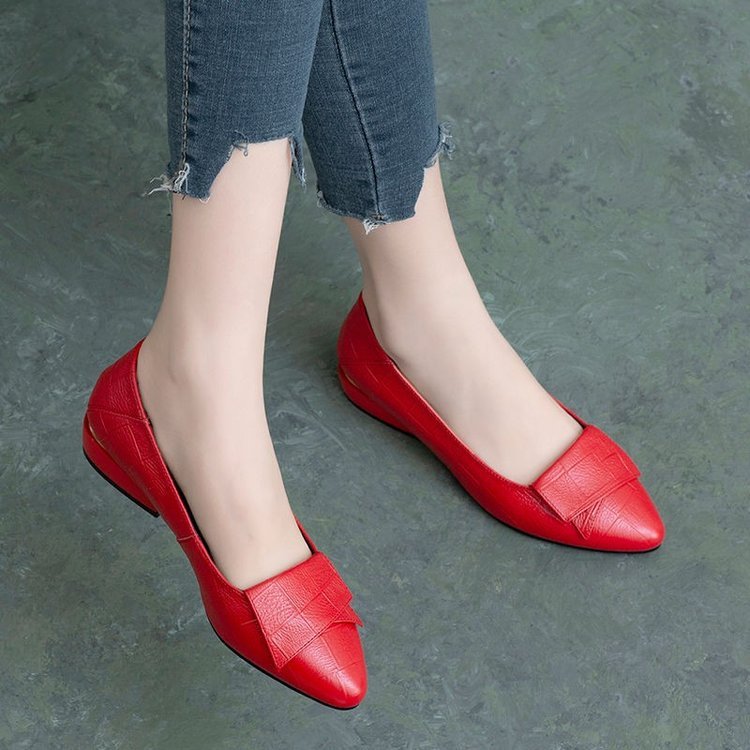 Pumps Women's Chunky Heel Mom Soft Leather Soft Bottom Leather Shoes