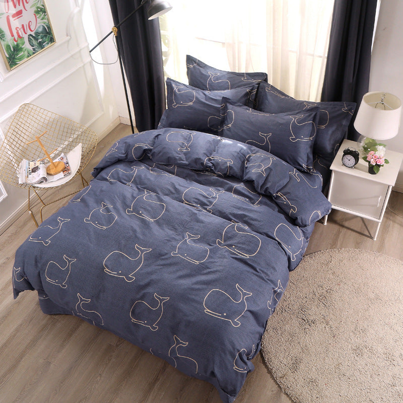 Four-Piece Cotton Bedding Set – Multiple Sizes, Soft and Breathable Home Textile