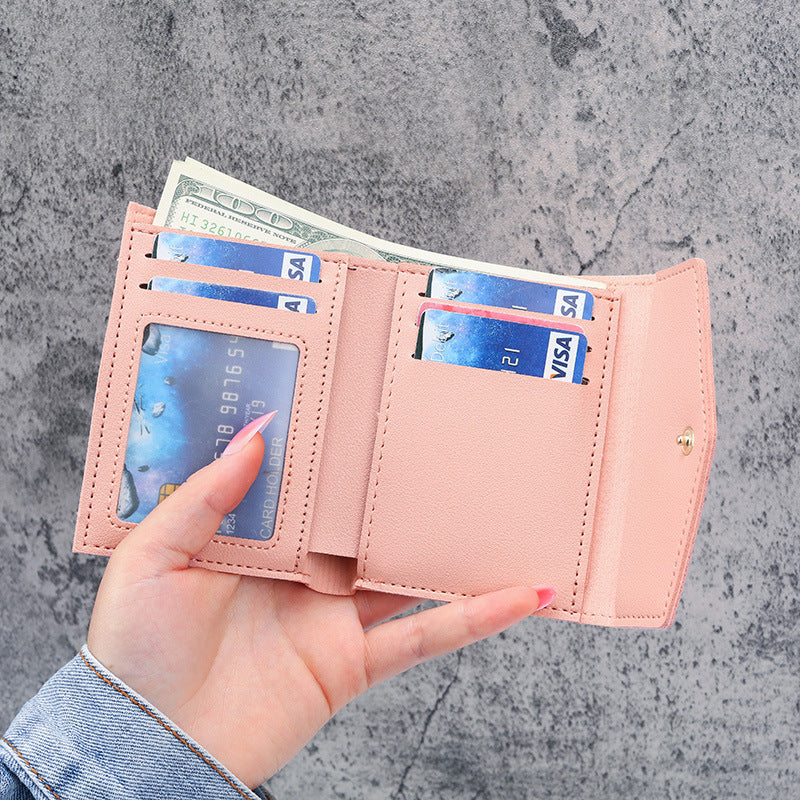 Slim PU Leather Card Holder Wallet Unisex Solid Color