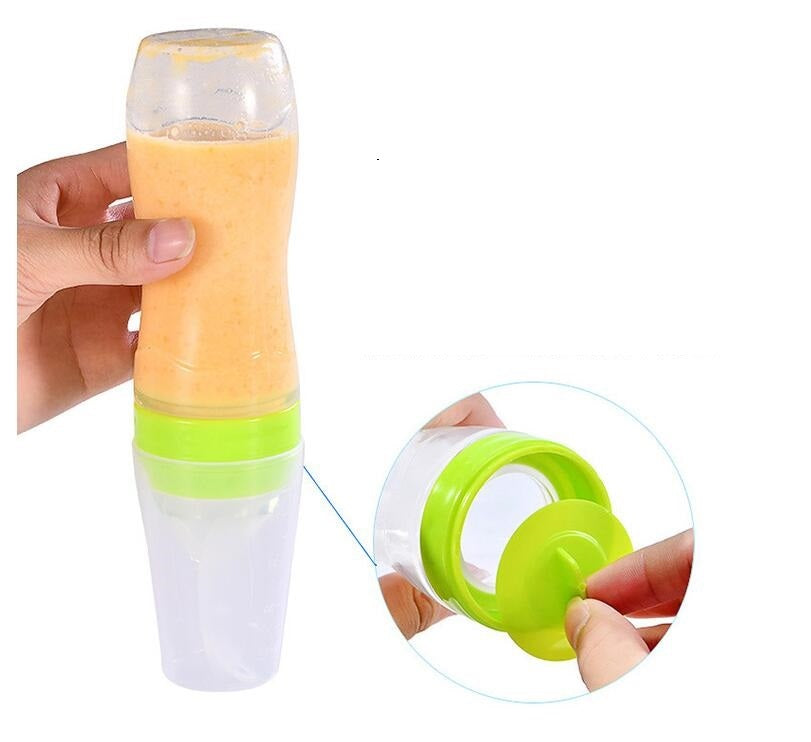 Baby Spoon Bottle Feeder – Soft Silicone Food Dispensing Spoon