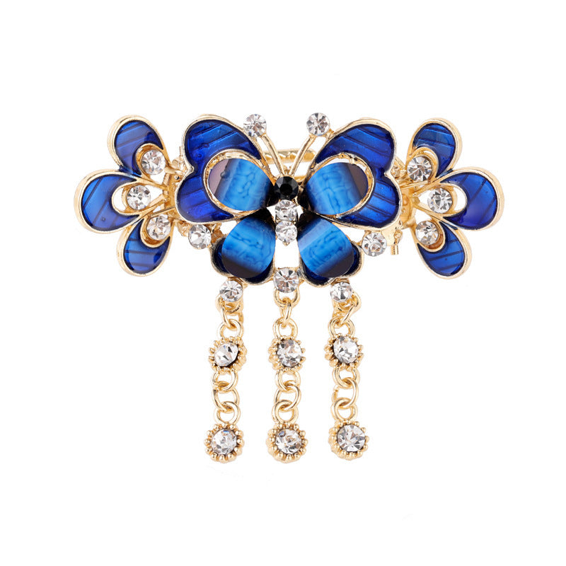 Vintage Plate Back Head Fringe Clip