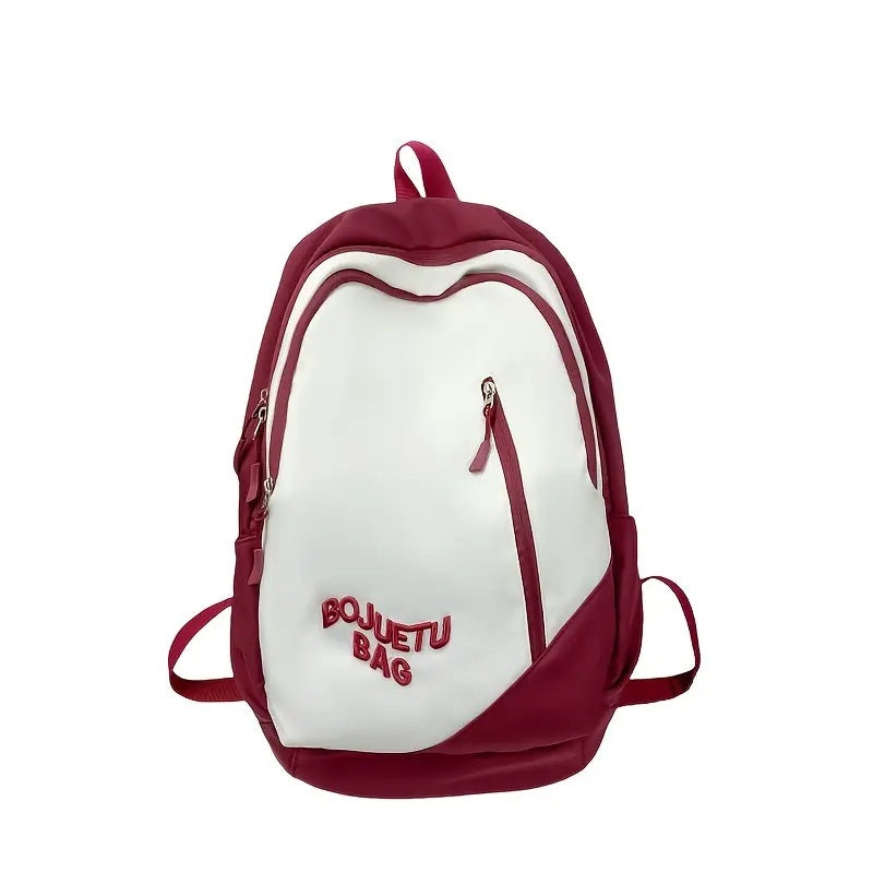 Casual Nylon Unisex School Backpack No Print Zipper