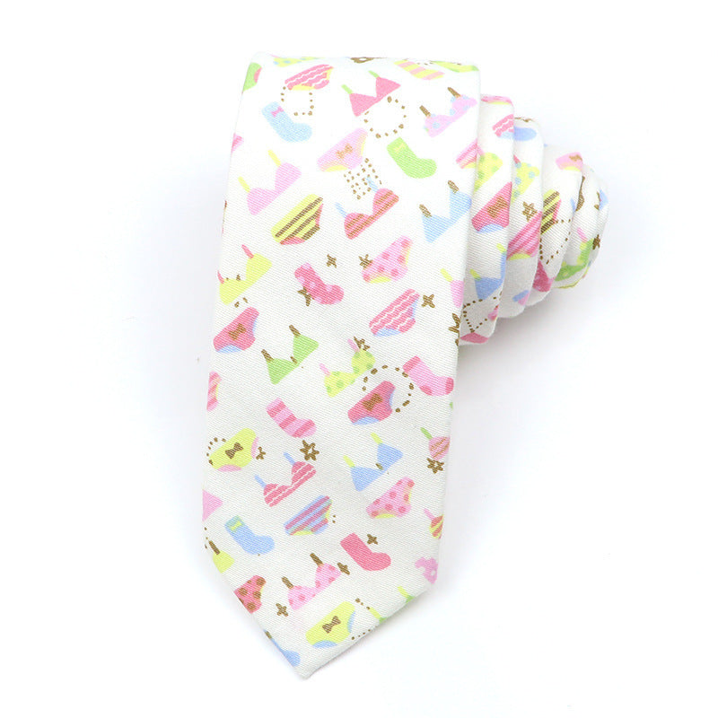 Cartoon Print Cotton Bow Tie – Casual Style