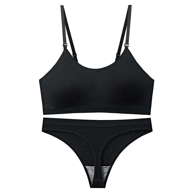 French Women's Wireless Push-Up Vest & Shorts Set