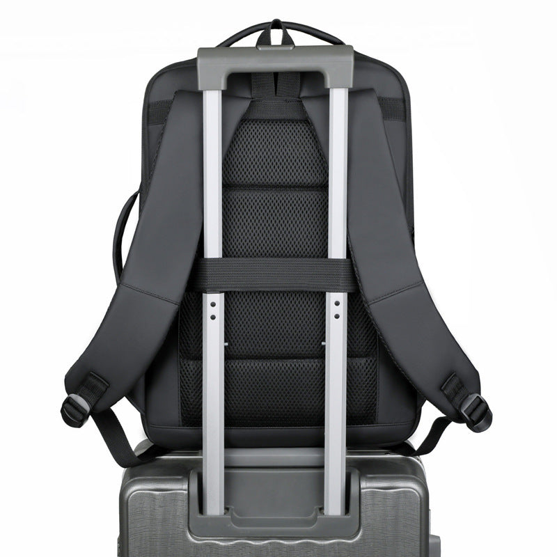 Unisex Solid Color Oxford Business Travel Computer Backpack