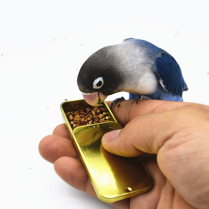 Tinplate Push-Pull Bird Training Box for Parrots
