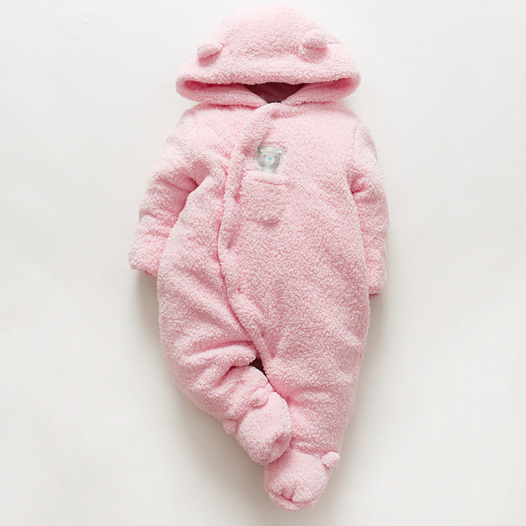 Baby Winter Cotton Padded Romper – Thickened Lamb Newborn Jumpsuit