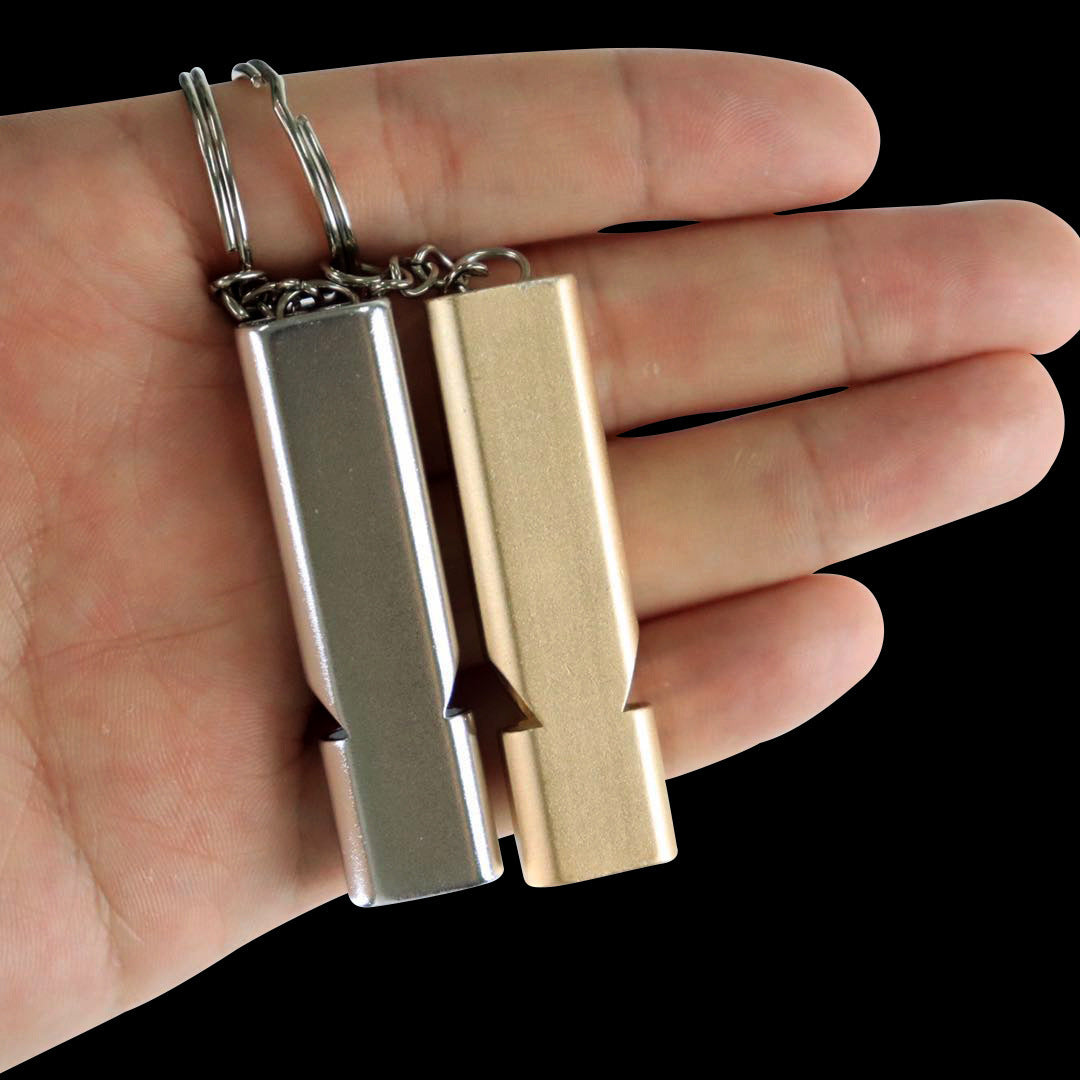 Double Hole High-frequency Aluminum Alloy Whistle Outdoor Survival