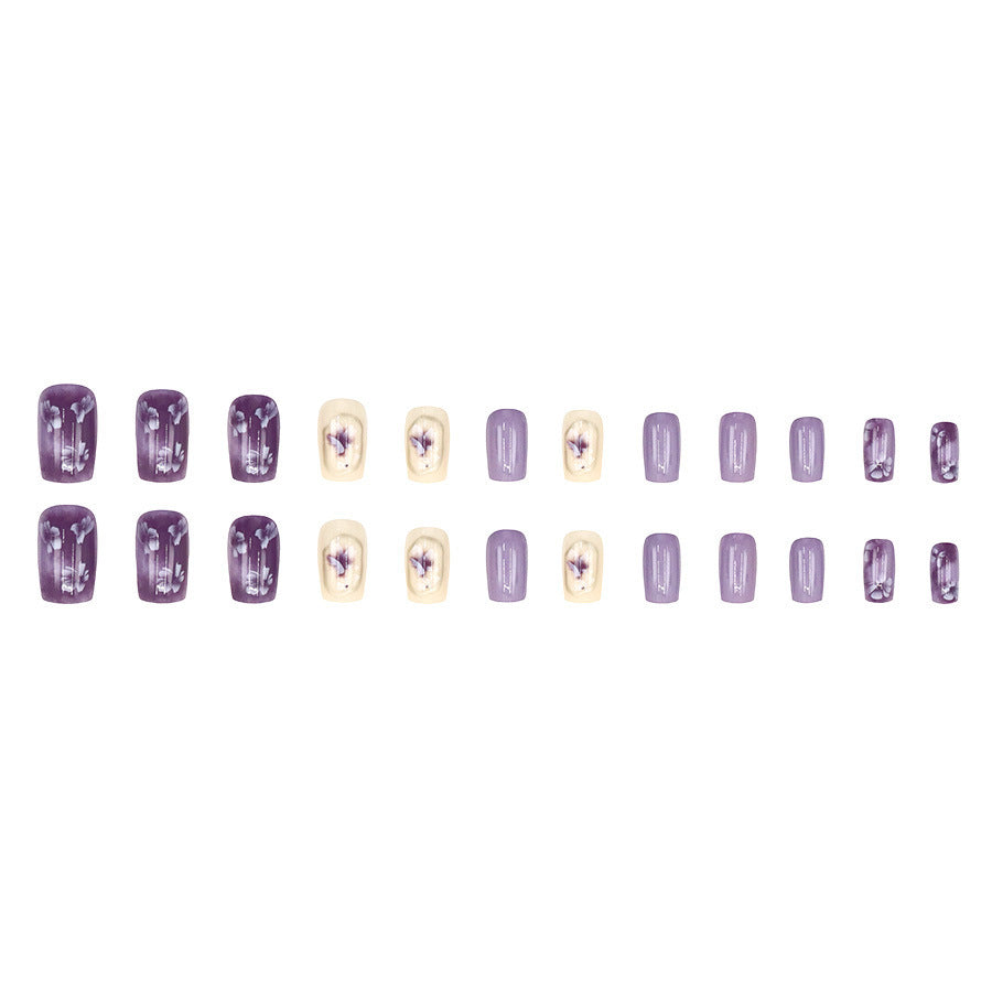 Simple Square Taro Purple Flowers Gentle
