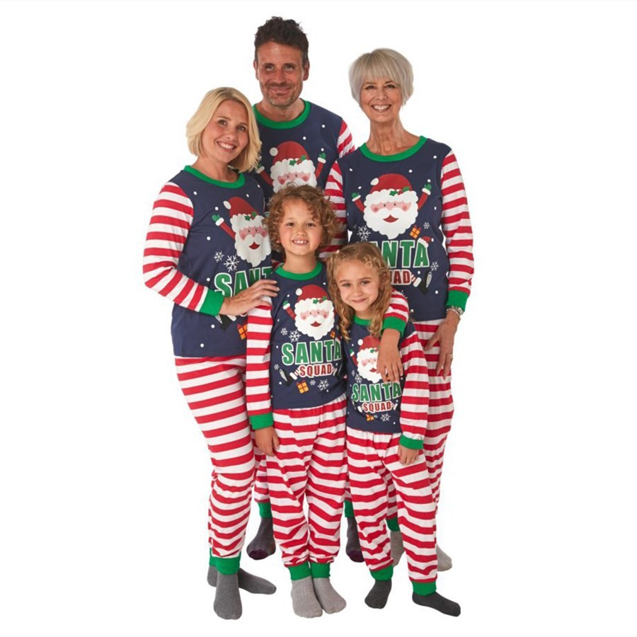 Santa Printed Home Wear Pajamas Parent-child Wear