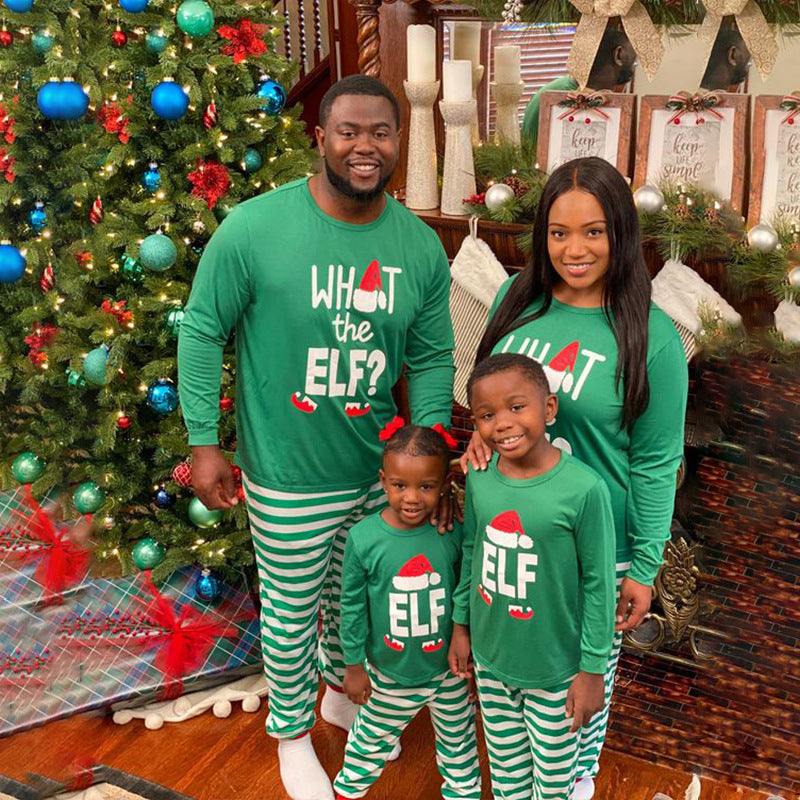 Christmas Print Round Neck Long Sleeve Fashion Casual Parent-Child Suit
